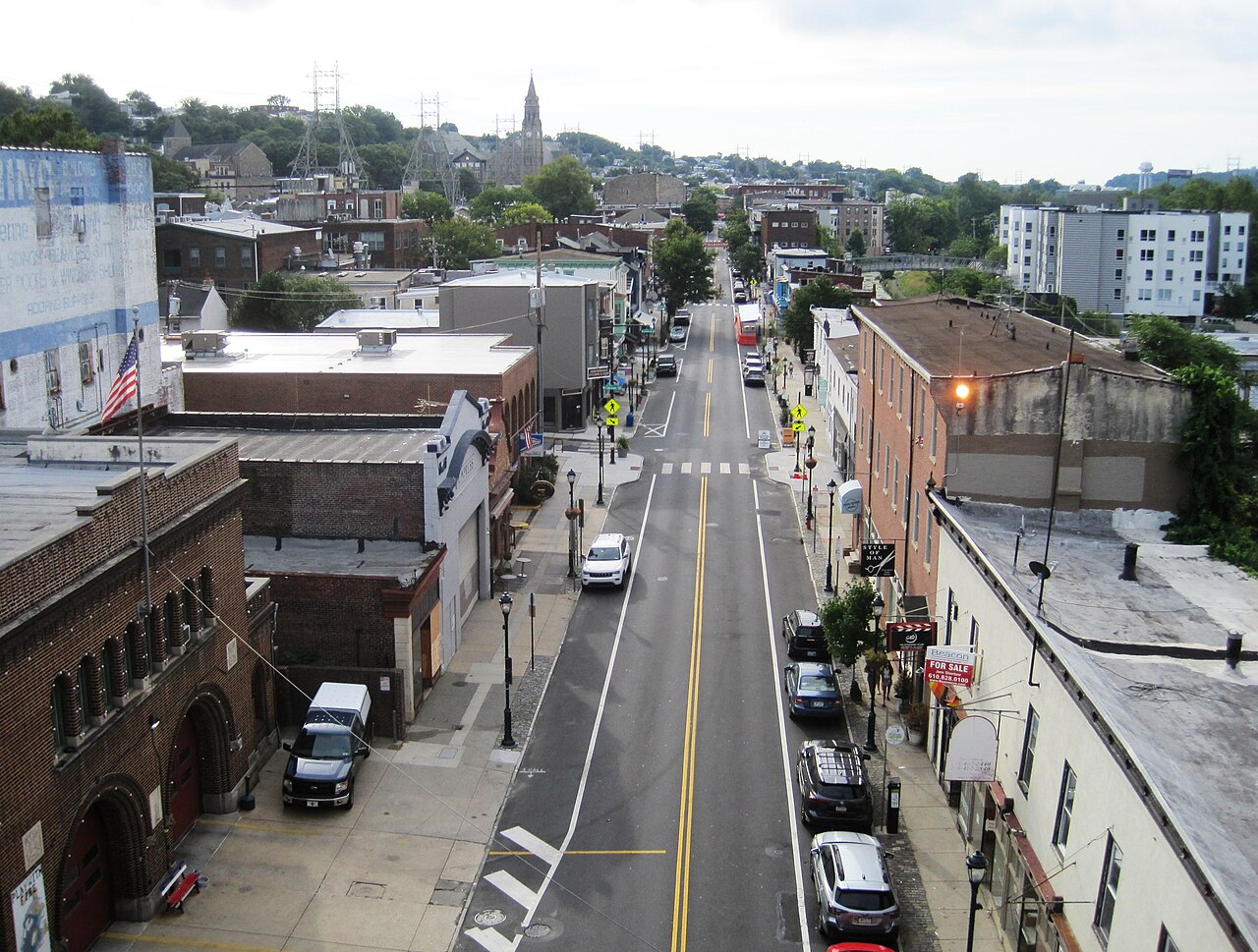 Main Street in Manayunk Philadelphia — the hillside mill town with some of the city