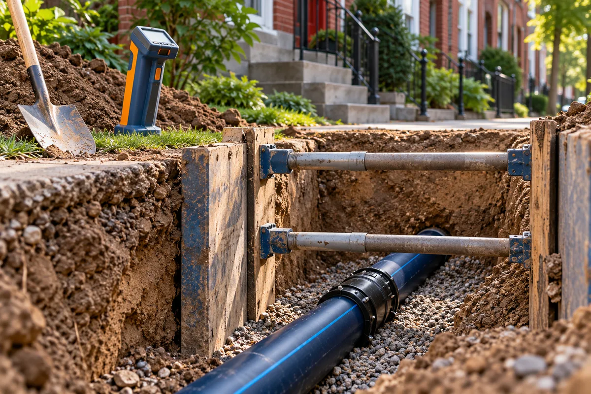 Illustration explaining Sewer lateral repair & replacement